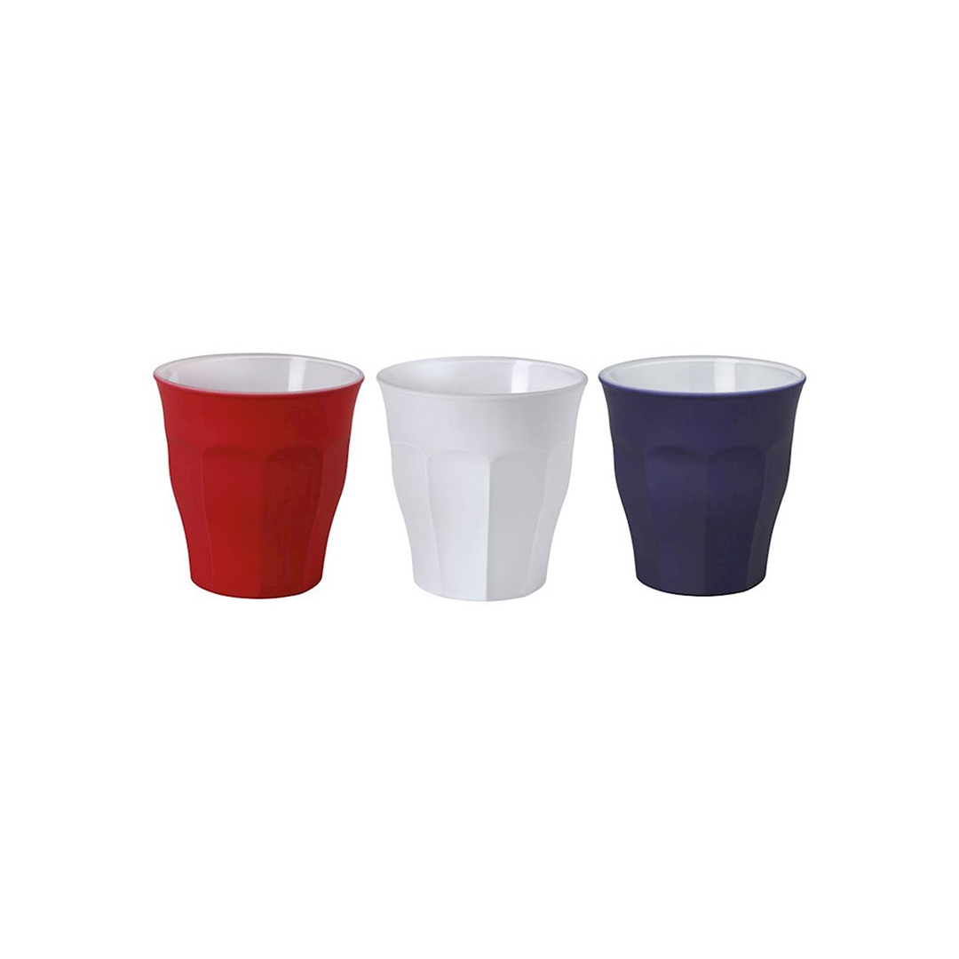 Duralex Picardie Soft Touch Mixed Tricolor Tumbler 9 cl, Set Of 3, DRL 1023SC03A01S2 - Medaid - Lebanon