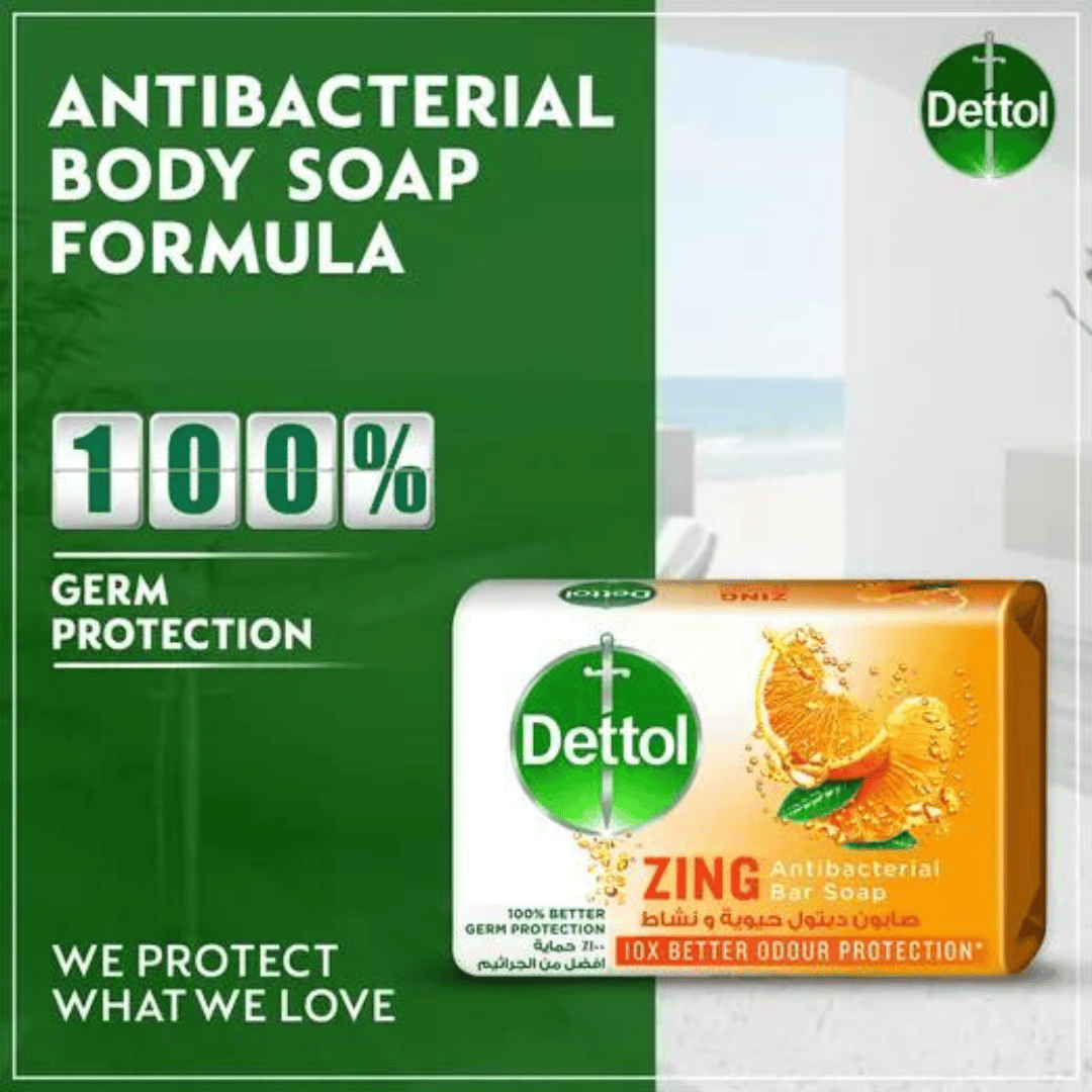 Dettol Antibacterial Soap Zing, 120g - Medaid - Lebanon