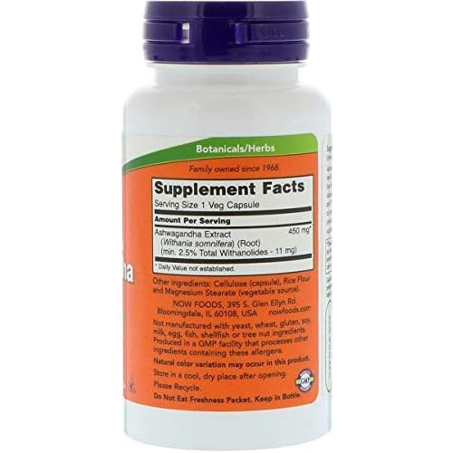 Now Foods Ashwaghanda Extract 450 mg 90 Veg Capsules - Medaid - Lebanon