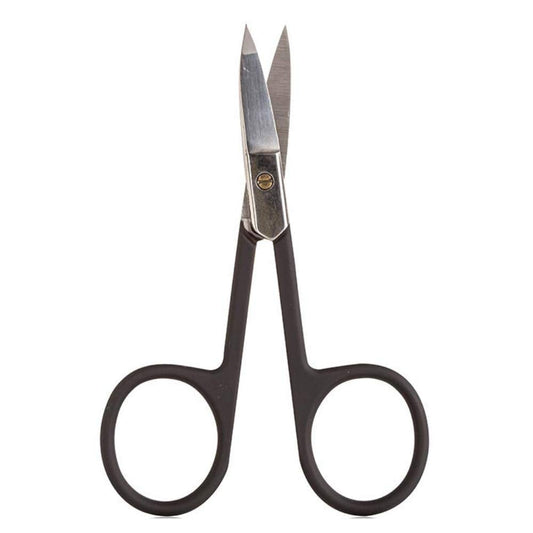 Black Rubber Handle Curved Nail Scissor - Stainless Steel Precision Curved Blades - 3.5inch - Medaid - Lebanon