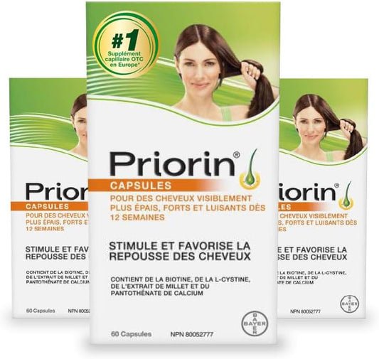 Priorin Hair Growth Vitamins With Biotin - Hair Vitamins To Stimulate Hair Growth For Men And Women, Decrease Of Hair Loss After Washing, Contains Biotin For Hair Growth, 3x60 Count, 3 Month Supply - Medaid - Lebanon