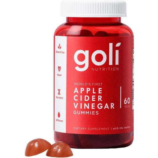 Goli Apple Cider Vinegar Gummy Vitamins - 60 Count - Vitamin B12, Gelatin-Free, Gluten-Free, Vegan & Non-GMO - Medaid - Lebanon
