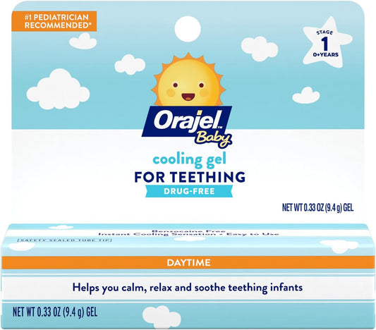 Orajel Baby Daytime Cooling Gel for Teething, Drug-Free, 1 Pediatrician Recommended Brand for Teething*, One .33oz Tube - Medaid - Lebanon
