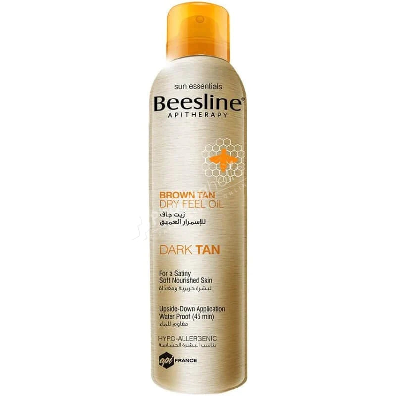 Beesline Brown tan dry feel oil dark tan tanning 150ml - Medaid - Lebanon