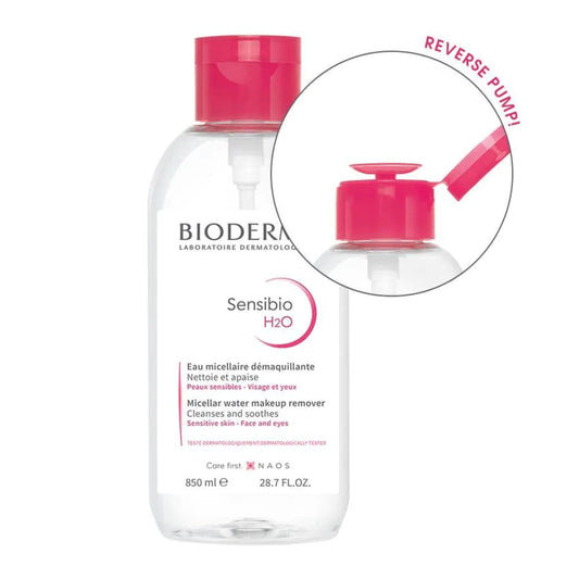 Bioderma H2O Micellar Water Face Cleanser with Pump - 850ml - Medaid - Lebanon