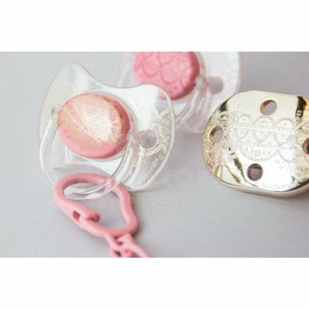 Suavinex Premium Pink & Gold Baby Soother