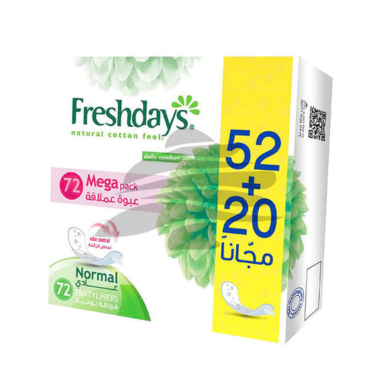 Freshdays Normal Pantiliners 52's + 20 Free - Medaid - Lebanon