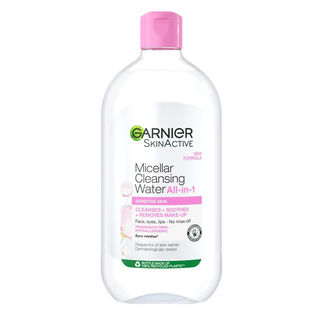Garnier Micellar Water Facial Cleanser and Makeup Remover Pink for sensitive skin (3 sizes) - Medaid - Lebanon